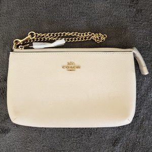 NWOT Coach Ivory Chain Wristlet